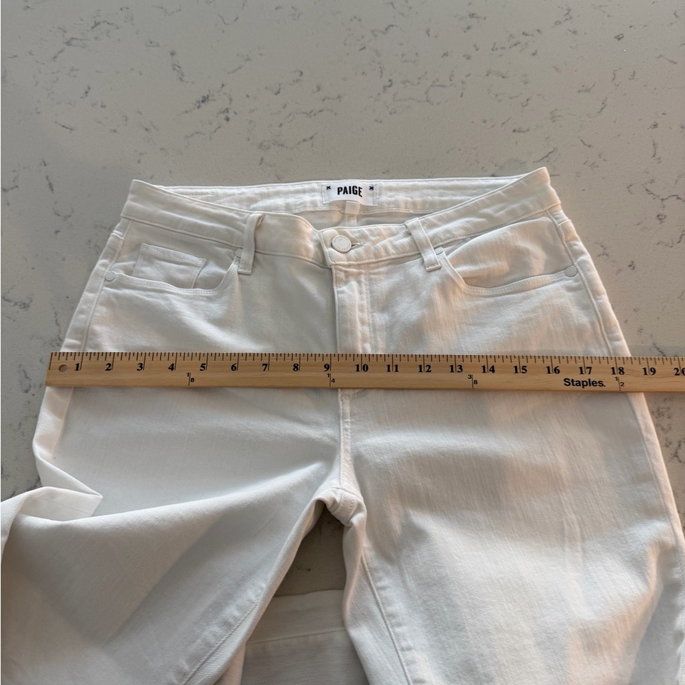 PAIGE White Denim Jeans Women’s Size 28 Mid Rise Straight Leg Premium designer - Picture 14 of 15